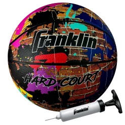 Franklin Sports HARD COURT 29.5-Inch Official Size Indoor + Outdoor Street Basketball with Air Pump Included
