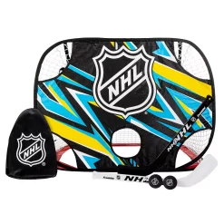 Franklin Sports NHL Kids Mini Hockey Goal and Target Set with Pop Up Goal, Shooter Tutor, 2 Mini Sticks and 2 Mini Foam Balls