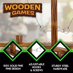 Franklin Sports Fun Wooden Adult and Kid Party Ring Hook Game with Score Tracker -Kohls shop 6082395 ALT2