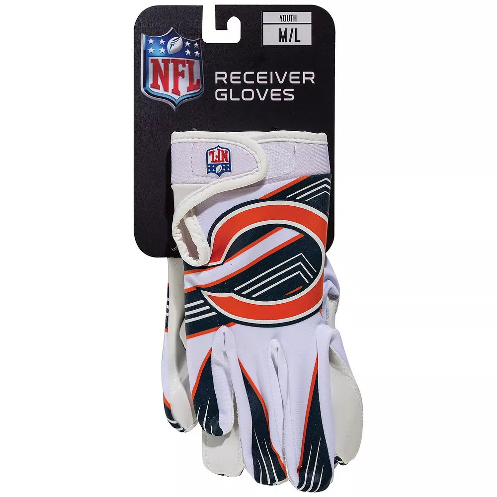 Franklin Sports NFL Bears Youth Football Receiver Gloves 2 Franklin Sports NFL Bears Youth Football Receiver Gloves - Image 2