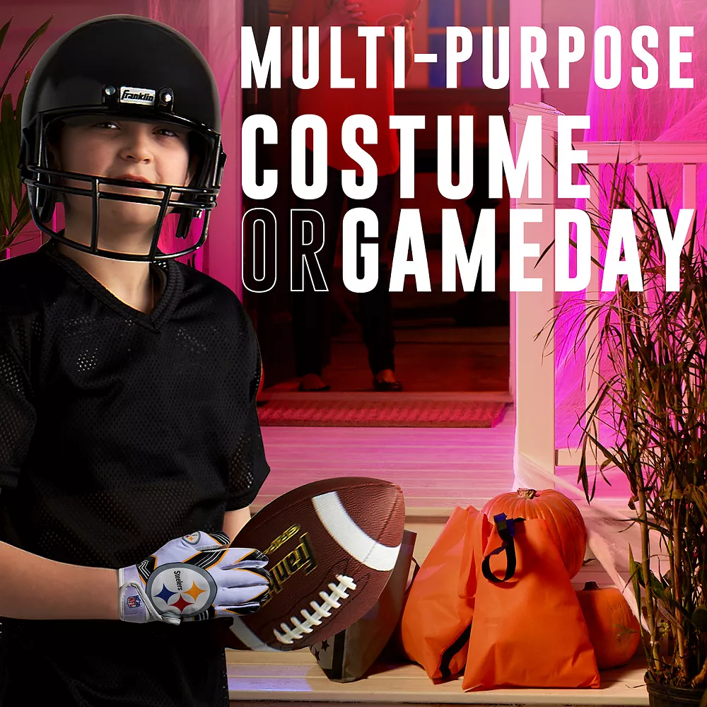 Franklin Sports NFL Steelers Youth Football Receiver Gloves 8 Franklin Sports NFL Steelers Youth Football Receiver Gloves - Image 8