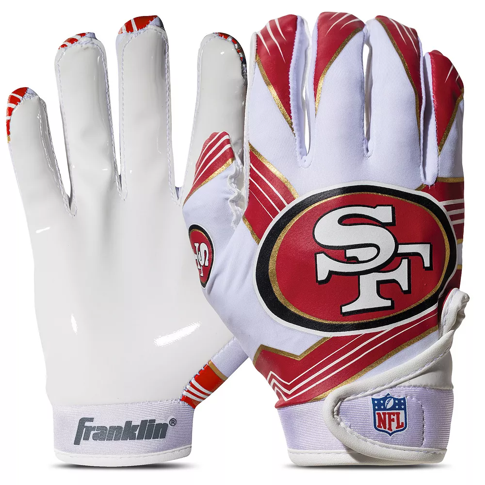 Franklin Sports San Francisco 49ERS Youth NFL Football Receiver Gloves 1 Franklin Sports San Francisco 49ERS Youth NFL Football Receiver Gloves