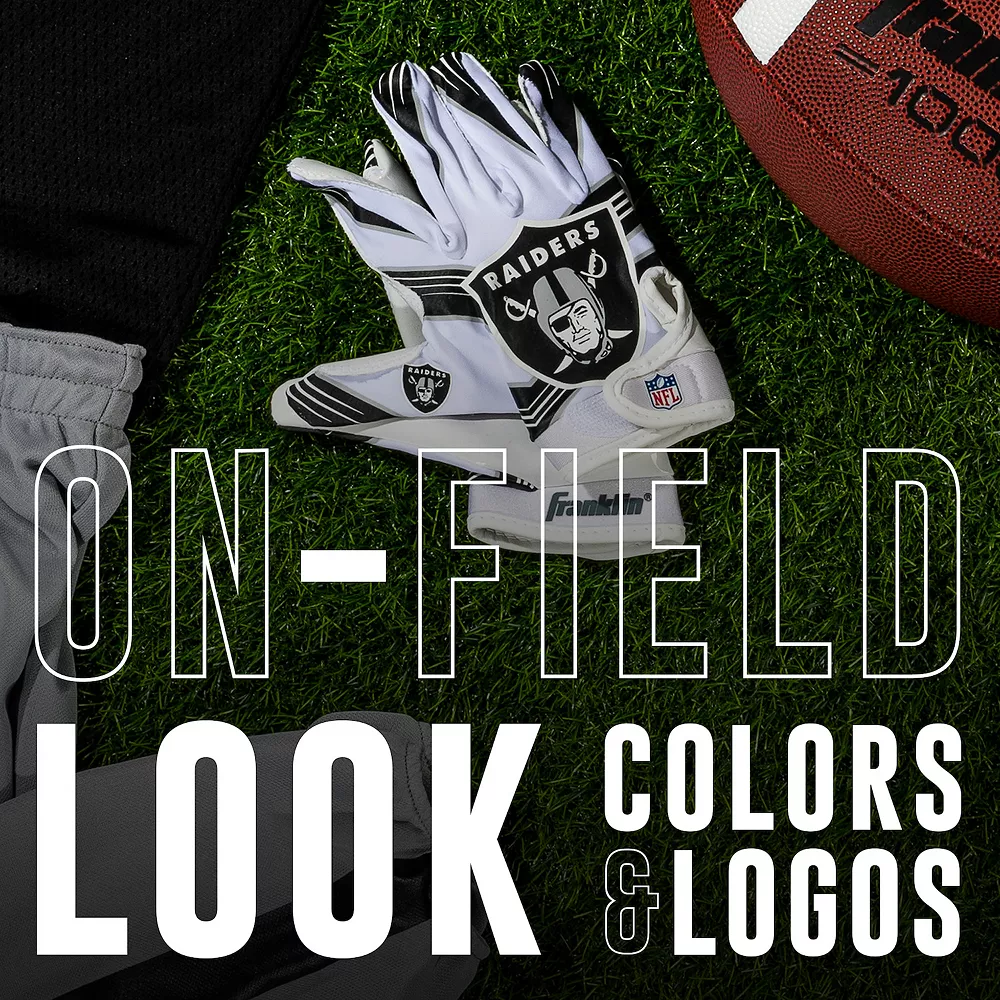 Franklin Sports Las Vegas Raiders Youth NFL Football Receiver Gloves 6 Franklin Sports Las Vegas Raiders Youth NFL Football Receiver Gloves - Image 6