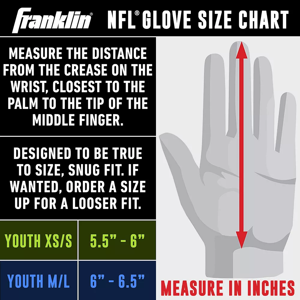 Franklin Sports New England Patriots Youth NFL Football Receiver Gloves 5 Franklin Sports New England Patriots Youth NFL Football Receiver Gloves - Image 5