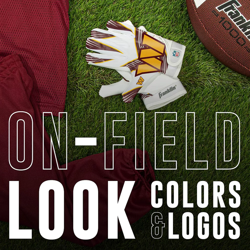 Franklin Sports Washington Commanders Youth NFL Football Receiver Gloves 8 Franklin Sports Washington Commanders Youth NFL Football Receiver Gloves - Image 8