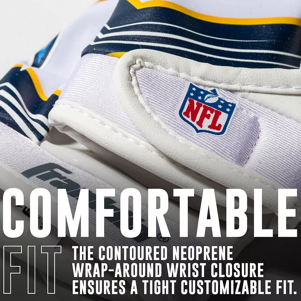 Franklin Sports Los Angeles Chargers Youth NFL Football Receiver Gloves 4 Franklin Sports Los Angeles Chargers Youth NFL Football Receiver Gloves - Image 4