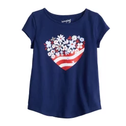 Toddler Girl Jumping Beans® Physical Adaptive Double-Layer Tee -Kohls shop 6224818 Flag Heart Navy