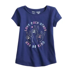 Toddler Girl Jumping Beans® Physical Adaptive Double-Layer Tee -Kohls shop 6224818 Love Each Other Navy