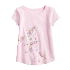 Toddler Girl Jumping Beans® Physical Adaptive Double-Layer Tee -Kohls shop 6224818 Unicorn Pink