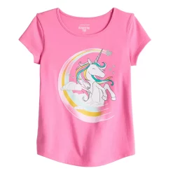 Girls 4-12 Jumping Beans® Physical Adaptive Double-Layer Tee -Kohls shop 6225795 Pink Unicorn
