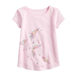 Girls 4-12 Jumping Beans® Physical Adaptive Double-Layer Tee -Kohls shop 6225795 Unicorn Pink